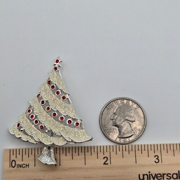 VTG Brooches Christmas 2PC Set Frosted Sugar Enamel  Snowman Christmas Tree Pins - Picture 8 of 10